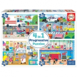 Toysrus  Educa Borrás - Héroes en acción - Pack 4 puzzles progresivos