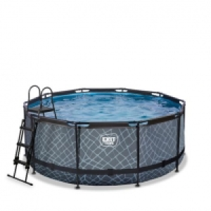 Toysrus  EXIT - Piscina Stone redonda con bomba de filtro 360 cm