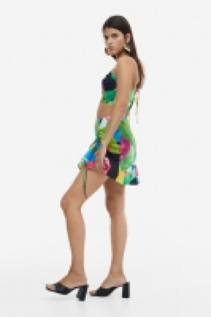 Falda en mezcla de lino con cord&oacute;n de ajuste 9.99&nbsp;&euro;