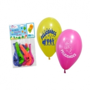 Pack 10 Globos - Felicidades Globos 28 cm