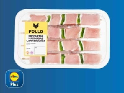 Lidl  Brocheta de pollo marinado y verduras