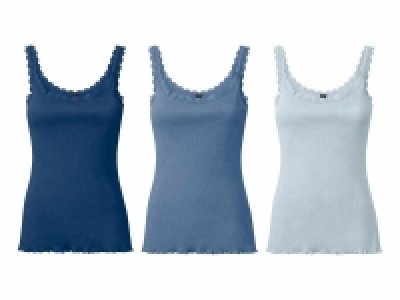 Camiseta de canalé con encaje para mujer pack 3