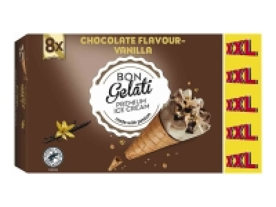 Bon Gelati® Conos de chocolate y vainilla XXL