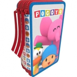 Pocoyo - Plumier unisex 3 pisos con material escolar Pocoyo