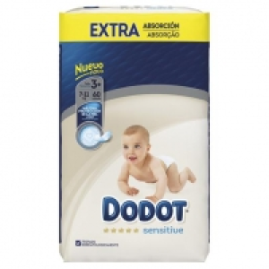 Toysrus  Dodot - Pañales Sensitive Extra T3+ (7-11 kg) 60 Unidades