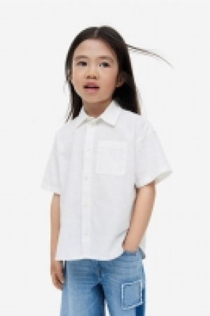 HM  Camisa en popelina de mezcla de lino