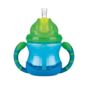 Nuby - Taza con asas Flip-it azul 240 ml