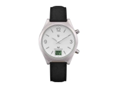 Lidl  Reloj radiocontrolado cuero negro para mujer