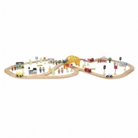 Toysrus  Wood N Play - Circuito de tren Ciudad 80 piezas