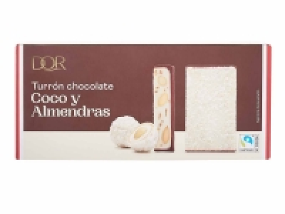 Turrón de chocolate con coco y almendras