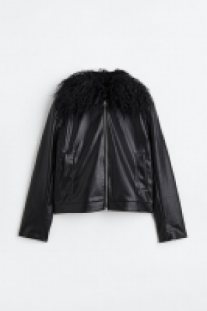 Chaqueta con cuello efecto pelo