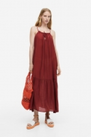 Vestido playero de tirantes en popelina