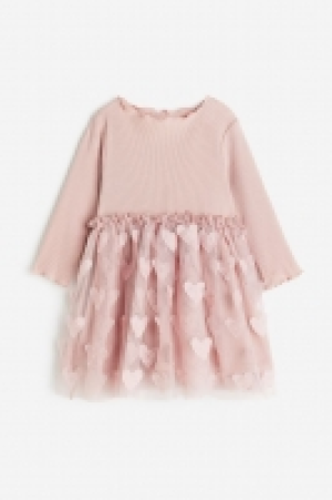 Vestido de punto con falda de tul