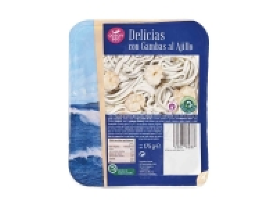 Delicias del mar con ajillo y gambas