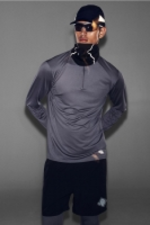 HM  Camiseta de deporte DryMove con media cremallera