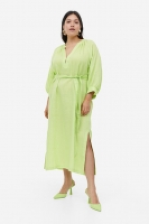 Vestido de lino con cinturón de anudar