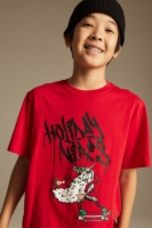 Camiseta de algodón con motivo estampado
