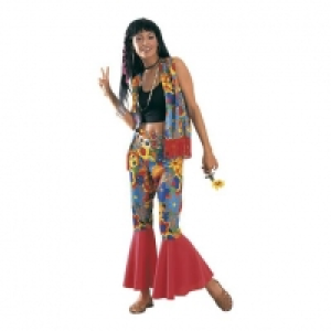 Disfraz hippie con flores para adulto Talla única