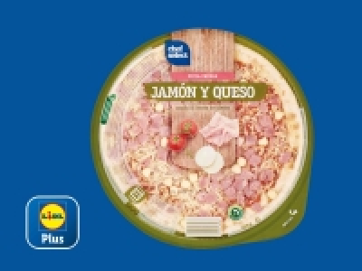 Pizza de jamón y queso