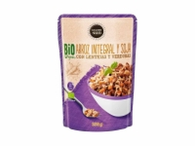 Arroz integral y soja con lentejas y verduras