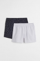 HM  Pack de 2 shorts de pijama en popelina Regular Fit