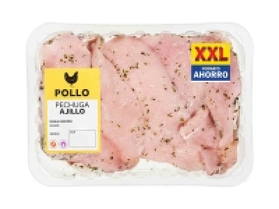Pechuga de pollo fileteada al ajillo