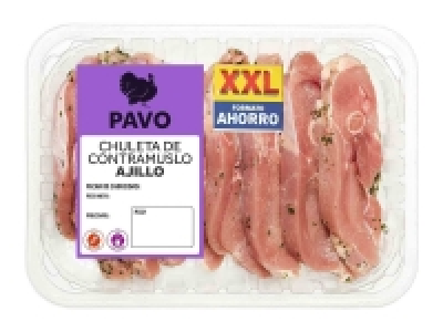 Chuletas de contramuslo de pavo al ajillo
