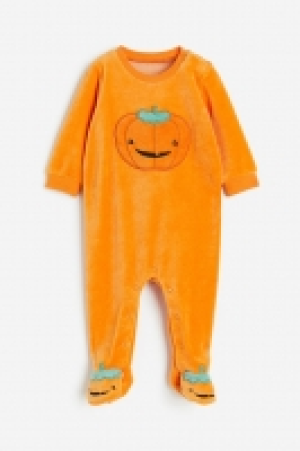 Pijama entero de velour con pies cubiertos