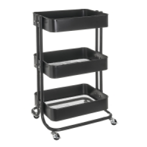 Bricoking  CARRO MULTIUSOS METAL NEGRO 44X36X73CM