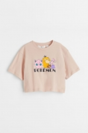 Camiseta cropped de punto con motivo estampado