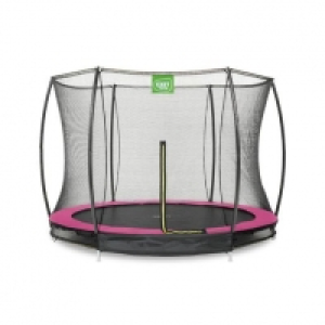 Exit - Cama elástica Silhouette redonda de suelo rosa 244 cm