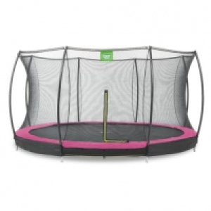 Exit - Cama elástica Silhouette redonda de suelo rosa 427 cm