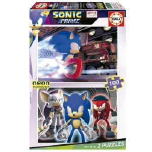 Educa Borras - Set 2 puzzles 100 piezas Sonic Prime Neon 22.99 €