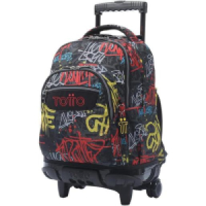 Totto - Mochila Escolar Ruedas Gris Renglones