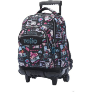 Totto - Mochila Escolar Ruedas Misato Negro Lineas 62.99 €