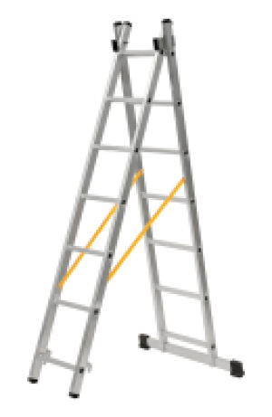 ESCALERA INDUSTRIAL DOBLE TREK 2X7 PELDAÑOS