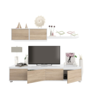 SALON TV ALIDA BLANCO ARTIK/ROBLE CANADIAN 43X200X41CM