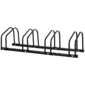 Homcom - Aparcamiento para 4 bicicletas Negro