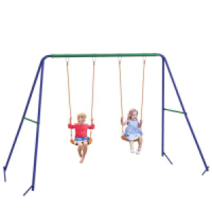 Homcom - Columpio infantil doble asiento