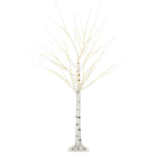 Homcom - &Aacute;rbol abedul con 96 luces - 150 cm