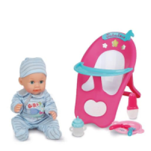 Love Bebé - Muñeca con trona y accesorios