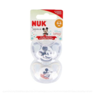 Nuk - Pack 2 chupetes Space silicona Mickey 0-6 meses