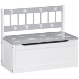 Toysrus  Homcom - Baúl juguetero Gris y Blanco