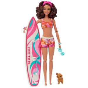 Barbie - Muñeca Barbie con tabla de surf y accesorios ㅤ