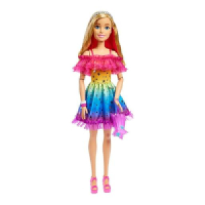 Barbie - Muñeca de 71 cm con vestido arcoíris