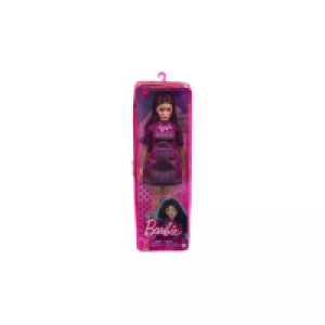 Barbie - Muñeca fashionista - vestido rosa a cuadros