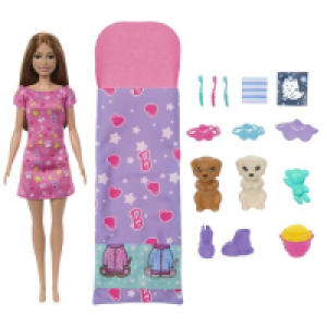 Toysrus  Barbie - Muñeca fiesta de pijamas y cachorro
