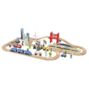 Woodn Play - Circuito de tren de ciudad 100 piezas