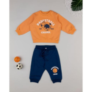 Conjunto de chándal niño naranja/azul