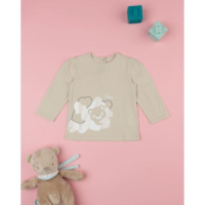 Camiseta niña beige osito para dormir